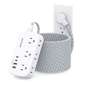 Cabo de extensão BESHON de 25 pés com 6 saídas e 4 portas USB