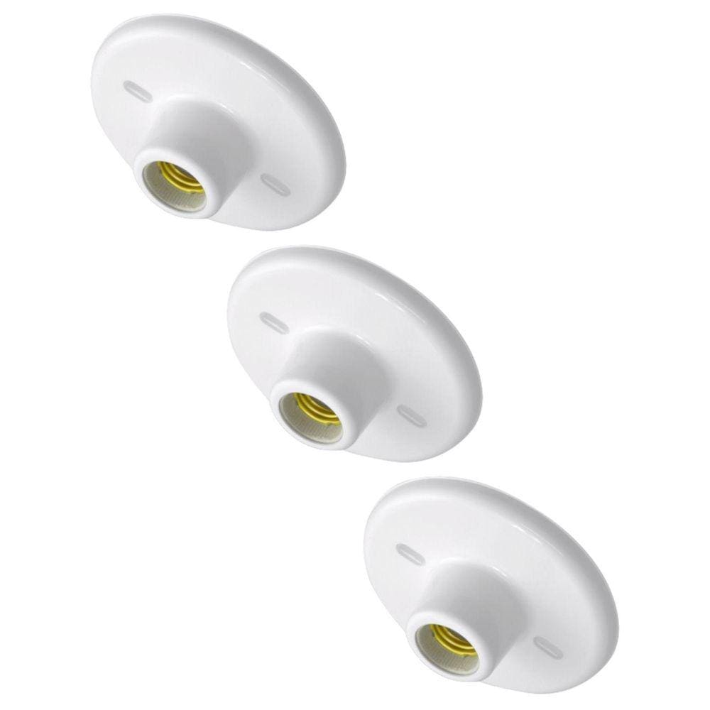 Kit 3 Lâmpadas Plafon Sobrepor Redondo G-Light 100w Branco