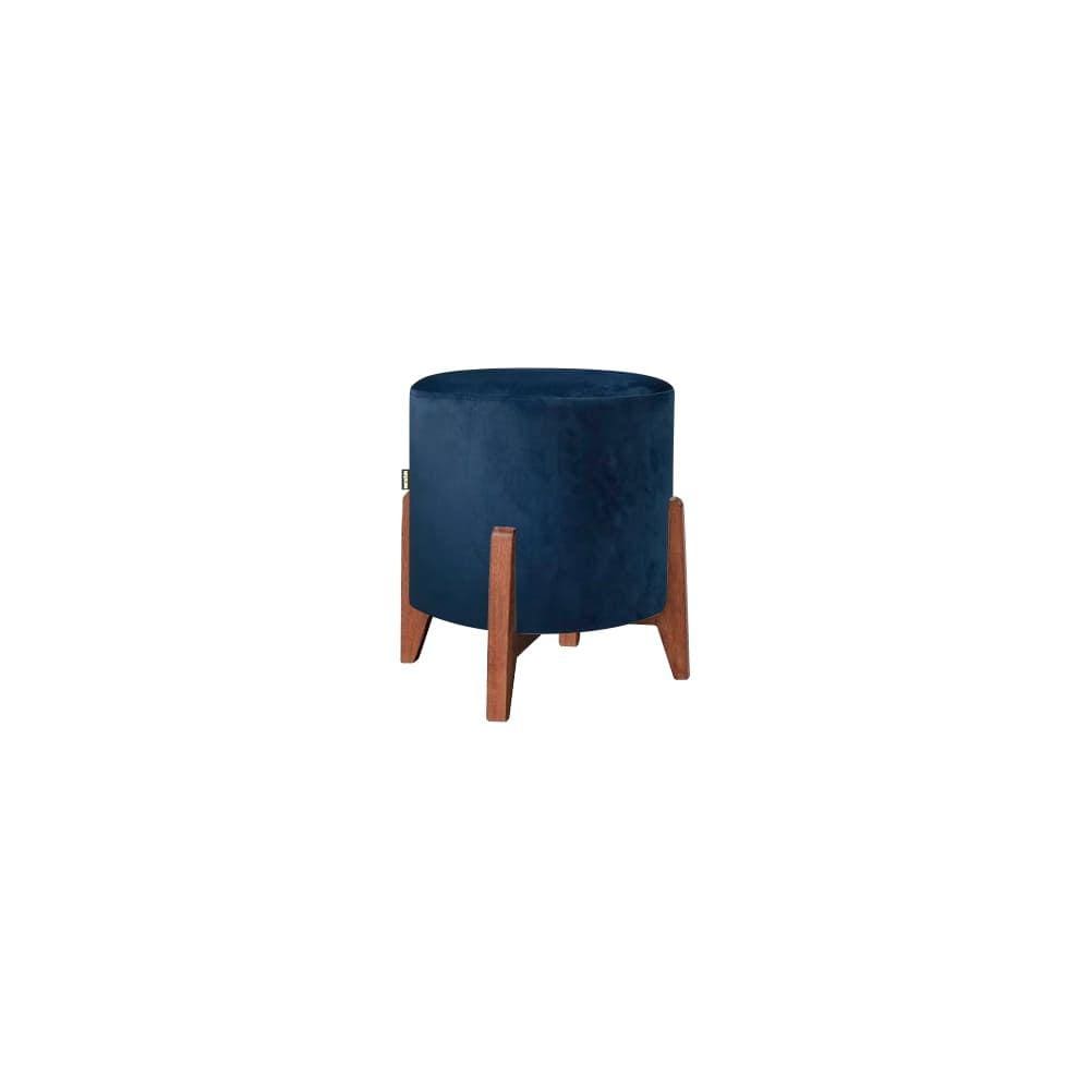 Puff Paris Luxo 50cm Azul Escuro