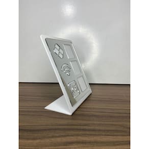 Placa De Acrilico Pix Com 3 Qr Code Branco E Prata Wi Fi