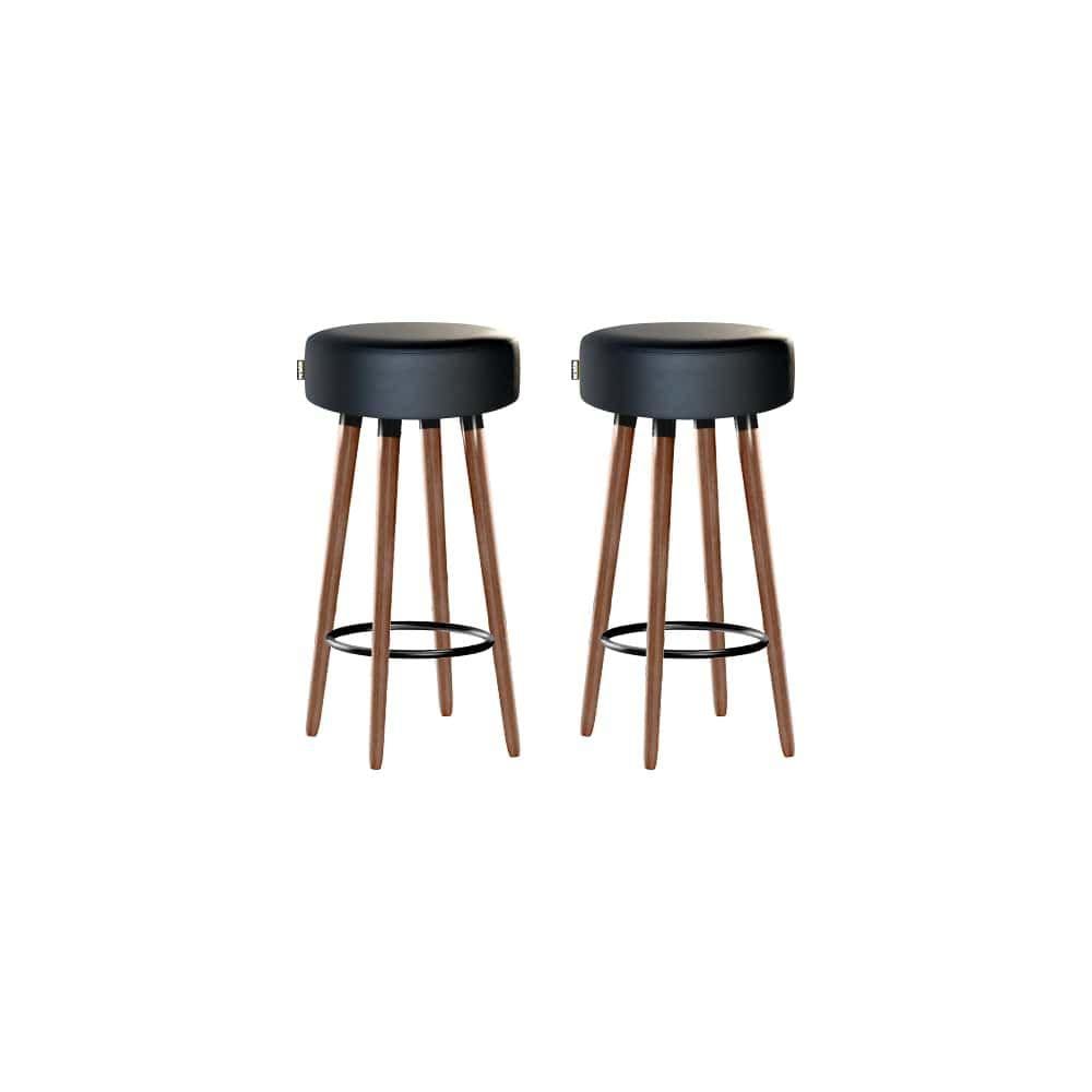 Kit 2 Banquetas Alta Pés Palito Roma Preto 70cm
