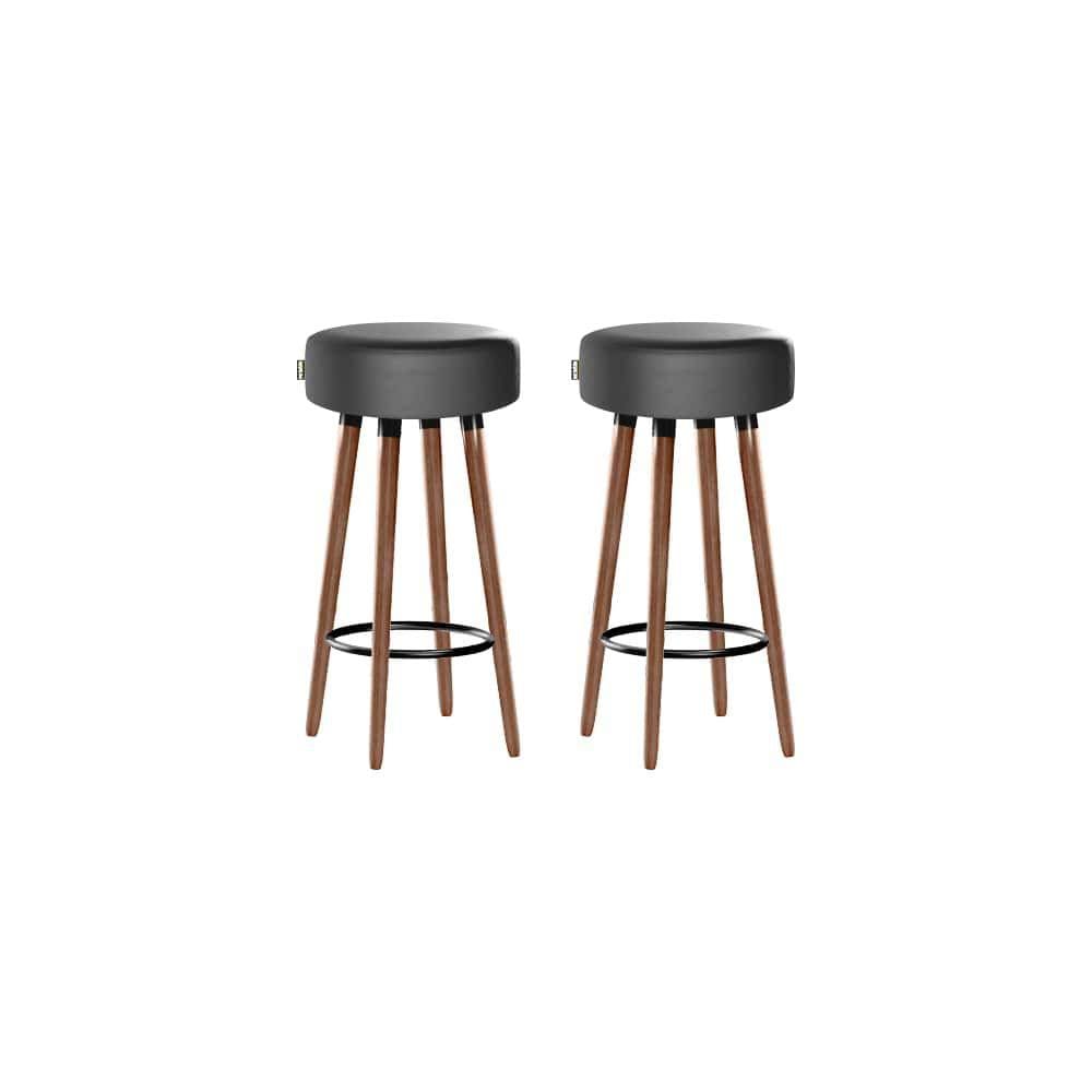Kit 2 Banquetas Alta Pés Palito Roma Asfalto 70cm