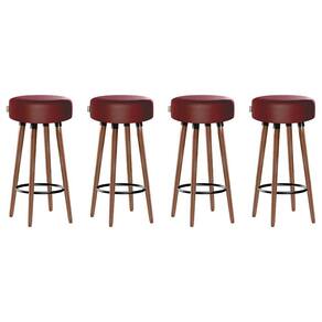 Kit 4 Banquetas Alta Pés Palito Roma Romã 70cm
