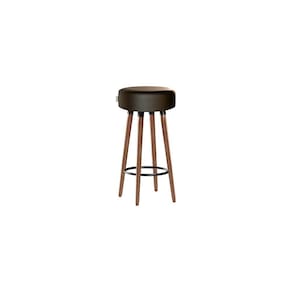Banqueta Alta Pés Palito Roma Marrom Escuro 70cm