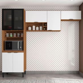 Cozinha Compacta Firenze 7 Portas Amêndola Touch/Branco - Demóbile