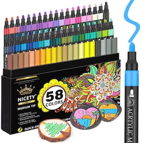 Canetas de tinta acrílica NICETY 58 cores para rocha, madeira e cerâmica