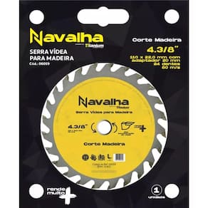 Serra Circular Madeira Navalha 4.3/8 110Mm X 24 Titanium - 06059