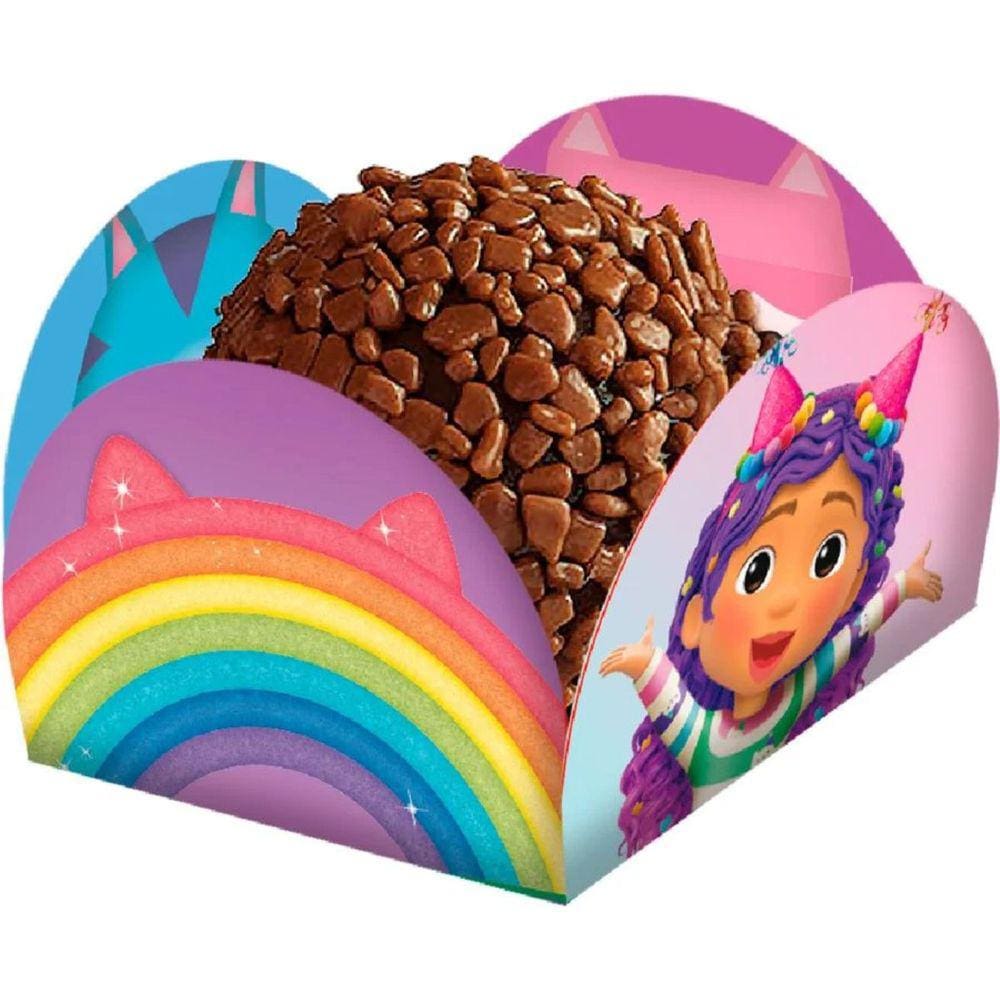 Porta Forminha A Casa Mágica da Gabby Para Doces 40 Unidades
