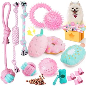 Brinquedos para mastigar cachorros XIUGOAL Pink para dentição com bola de guloseimas