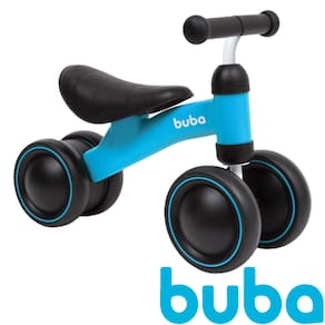 Bicicleta De Equilíbrio Sem Pedal Infantil Bebe 4 Rodas Azul Meninos Buba