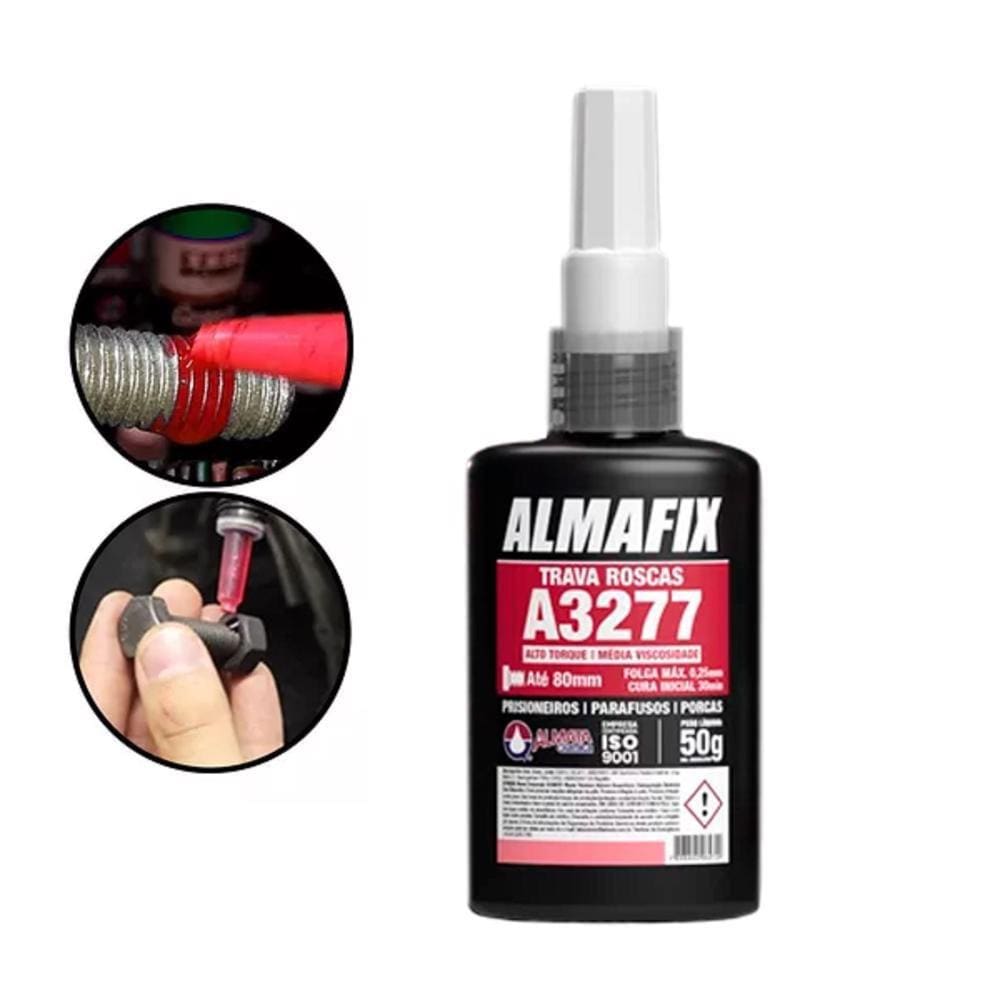 Cola Adesivo Trava Rosca Alto Torque Folga 0,25mm Parafuso até 80mm