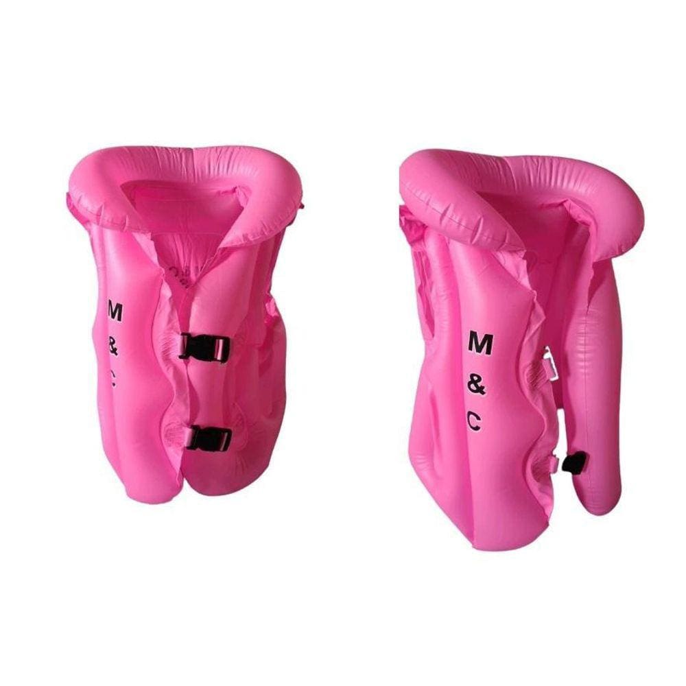 Colete Inflável Infantil Rosa Seguro Para Praia Piscina