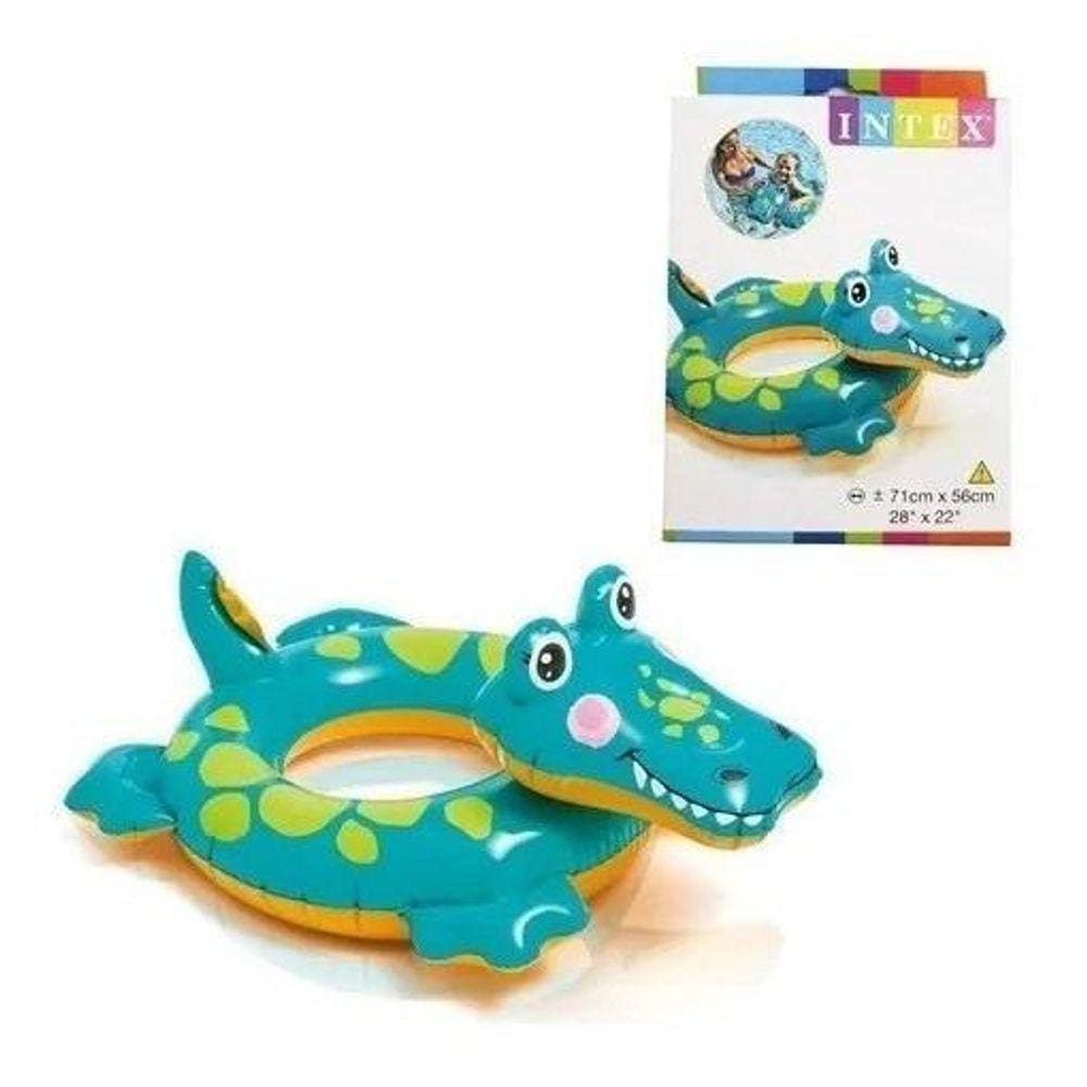 Boia Infantil De Cintura Jacaré Verde 71Cm Praia Piscina