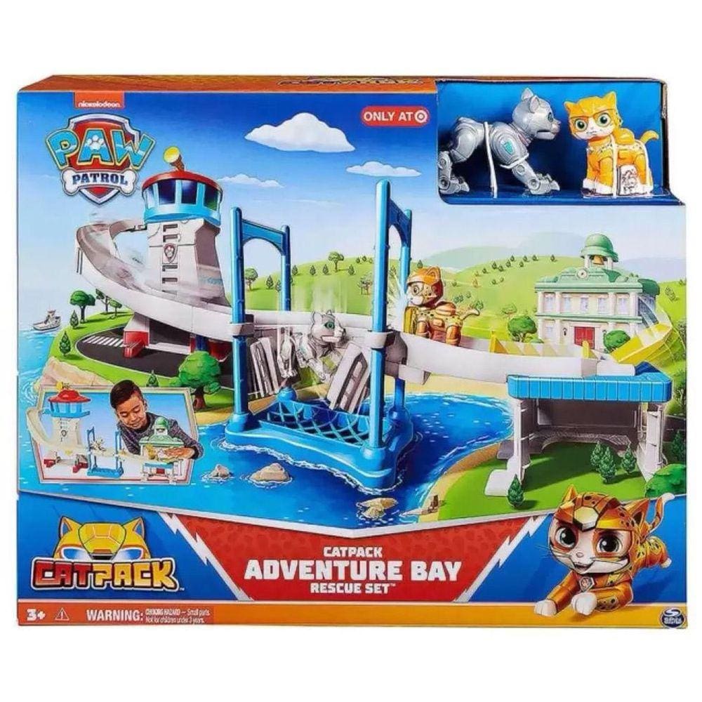 Patrulha Canina - Playset Baia Da Aventura Figuras Cat Pack