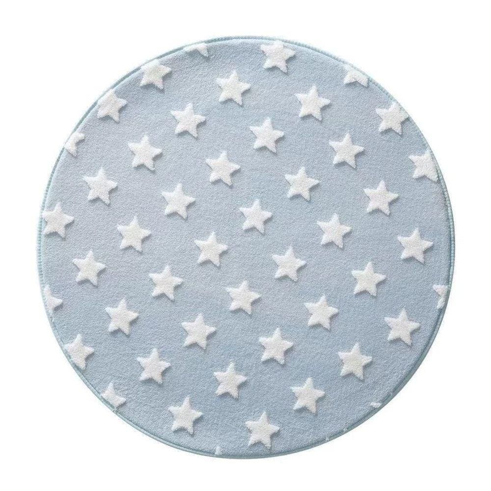 Tapete Quarto De Bebê Infantil Redondo Mimo Estrelas 100cm - Jolitex