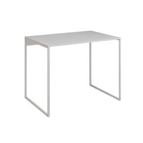 Escrivaninha Industrial Base Ferro Branco Tampo Mdp Branco 90x50