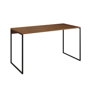 Escrivaninha Industrial Base Ferro Preto Tampo Mdp Amêndoa 137x60