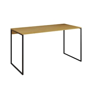 Mesa para Escritório Industrial Base Ferro Preto Tampo Mdp Canela 137x60