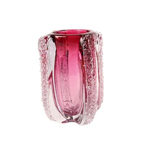 Vaso De Vidro Murano Carta 15x15x23cm - Jolitex