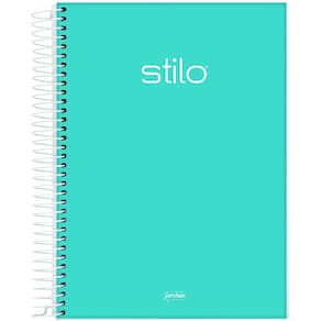 Caderno Espiral Stilo Azul Pastel 10 Matérias 160 Folhas