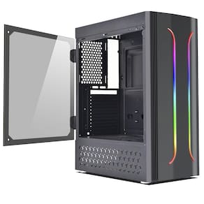 Gabinete Gamer Ônix Preto Mid Tower Vidro Temperado RGB c/3 Fans