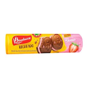 Biscoito Bauducco Chocolate Recheado Morango 140g