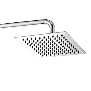 Chuveiro Ducha Inox Slim Cromado 20X20 Suporte Redondo Banheiro Piscina Area Externa