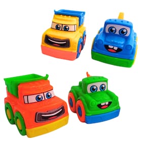 Carrinhos kit c/4 Infantil Bebê de Menino de encaixe colorido