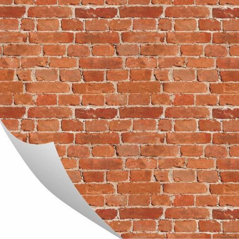 Papel De Parede Adesivo Tijolo Vermelhado