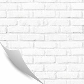 Papel De Parede Branco Tijolinho 0,57 X 3M