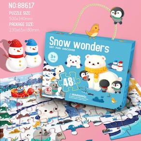 Quebra-cabeça infantil, brinquedo DIY plano, 48 peças de animais de desenho animado
