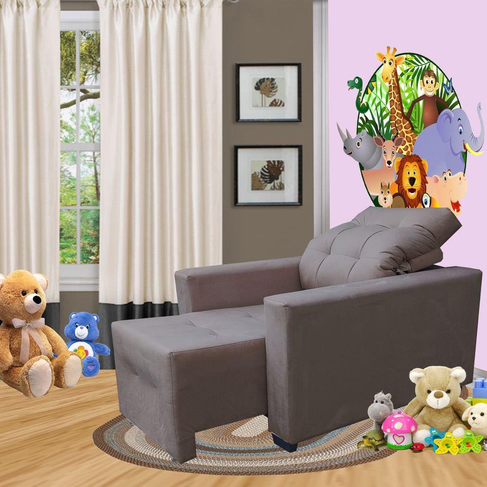 Poltrona De Amamentação E Decoração Quarto Sala Reclinável Leticia Marrom