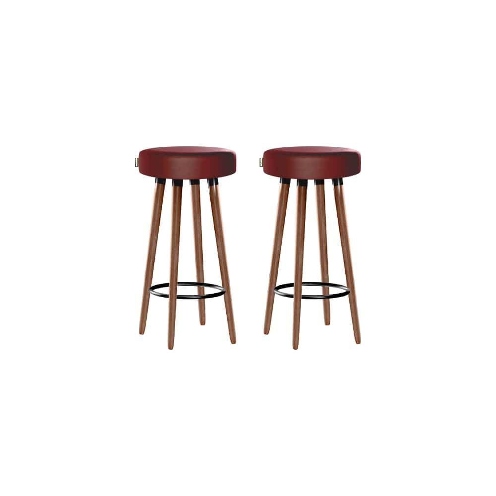 Kit 2 Banquetas Moderna Alta Roma Slim Romã 70cm