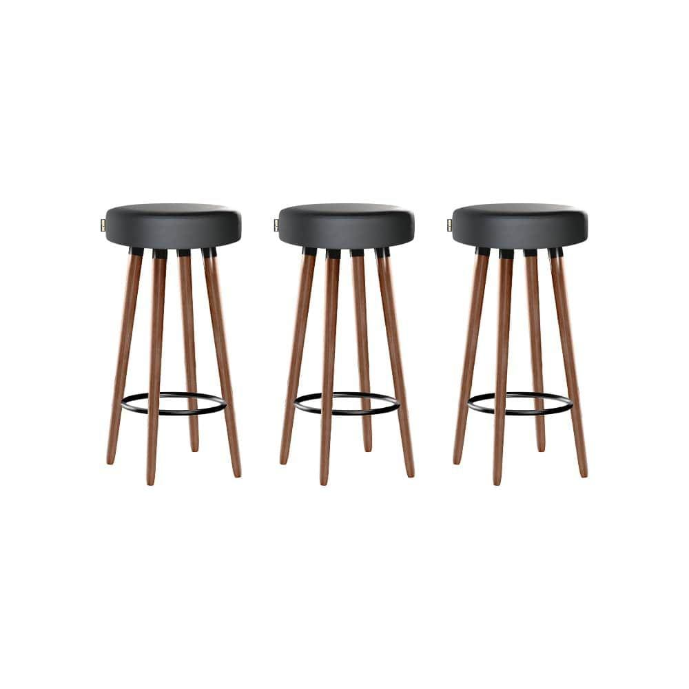 Kit 3 Banquetas Moderna Alta Roma Slim Asfalto 70cm