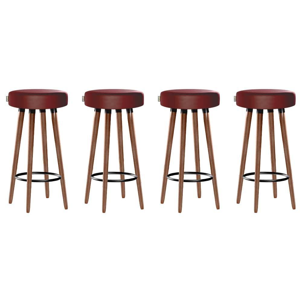 Kit 4 Banquetas Moderna Alta Roma Slim Romã 70cm