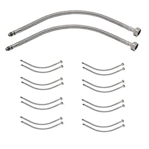 Engate Rabicho Monocomando Misturador 80cm Kit 8 Unidades Par Flexivel Mangueira Agua Quente Fria Par Banheiro Cozinha Pia Torneira
