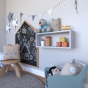 Nicho para Quarto Infantil Bramov Móveis Cinza Cristal