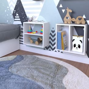 Conjunto 2 Nichos Prateleira para Quarto Infantil Bramov Móveis Branco