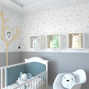 Conjunto 3 Nichos para Quarto Infantil Bramov Móveis Branco