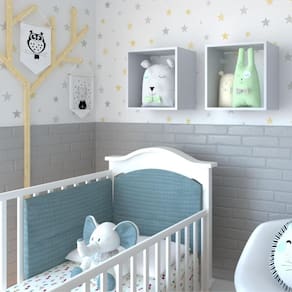 Conjunto com 2 Nichos Quarto Infantil Bramov Móveis Cinza Cristal