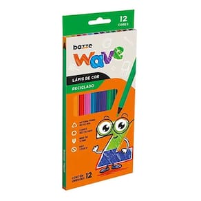 Lápis De Cor 12 Cores Escolar - Wave Bazze