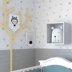 Nicho para Quarto Infantil Bramov Móveis Cinza Cristal