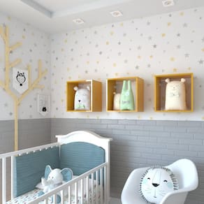 Conjunto 3 Nichos para Quarto Infantil Bramov Móveis Amarelo