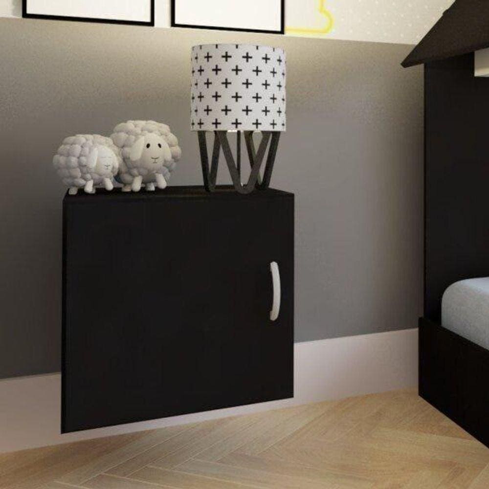 Nicho Infantil Tolix com 1 Porta Bramov Móveis Preto