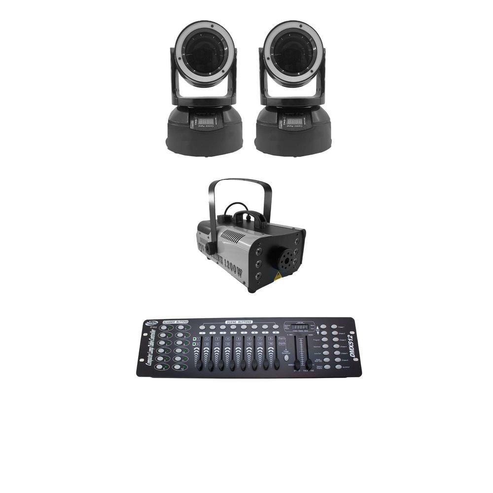 Kit 2 Mini Moving Beam+Máquina De Fumaça1200W + Mesa Dmx512