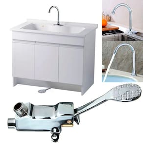 Torneira Valvula Pedal Acionamento Sem Maos Hospital Clinica Medico Consultorio Banheiro Cozinha Cuba Piscina
