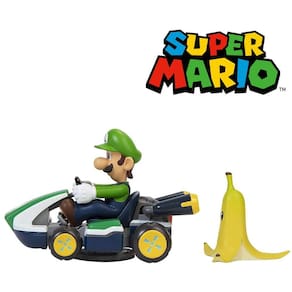 Carrinho Super Mario Kart Spin Out Com Banana - Candide