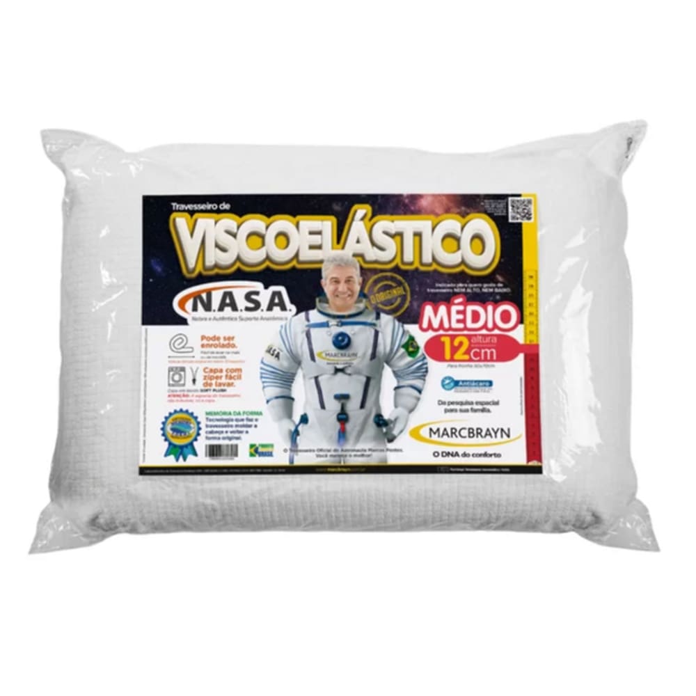 Travesseiro Marcbrayn Nasa Viscoelástico Baixo 12cm
