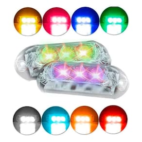 Par Estrobo Automotivo Iluminação Led Rgb Ajk 6w Potente