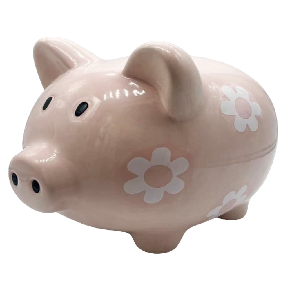 Cofre de Porquinho em Porcelana 22x18cm